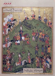 El Sultán Suleyman I (1495-1566) llegando a la fortaleza de Bogurdelen, del 